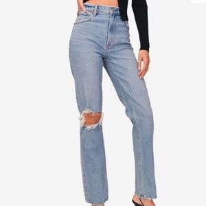 Abercrombie and Fitch Curve Love 90s Straight Ultra High Rise Denim Jeans 28/6